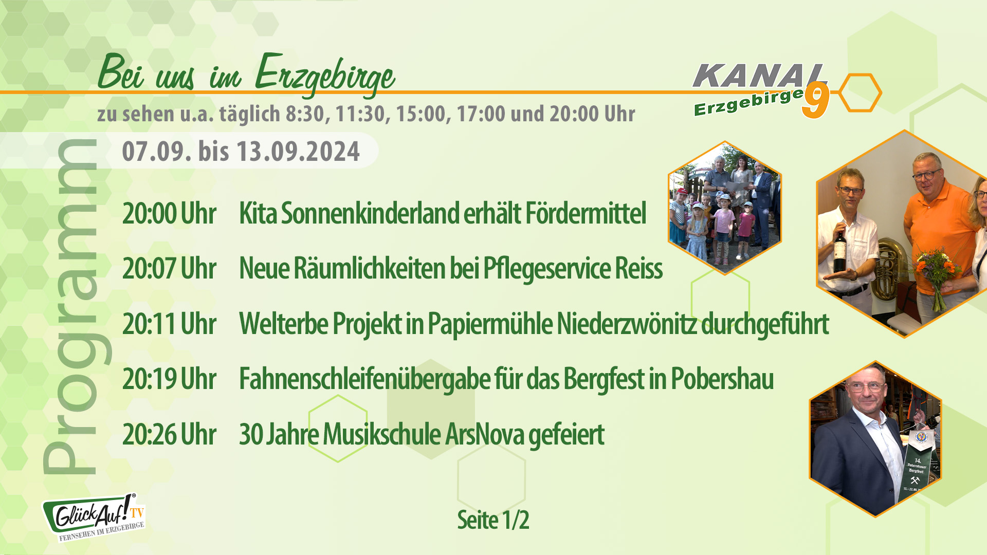 Bei uns im Erzgebirge für die Woche vom 07.09. bis 13.09.2024 Bei uns im Erzgebirge für die Woche vom 07.09. bis 13.09.2024