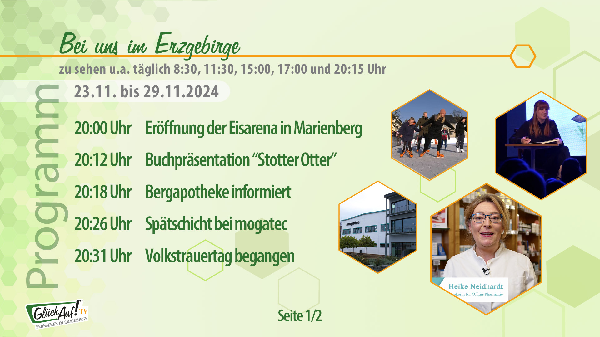 Bei uns im Erzgebirge für die Woche vom 23.11. bis 29.11.2024 Bei uns im Erzgebirge für die Woche vom 23.11. bis 29.11.2024