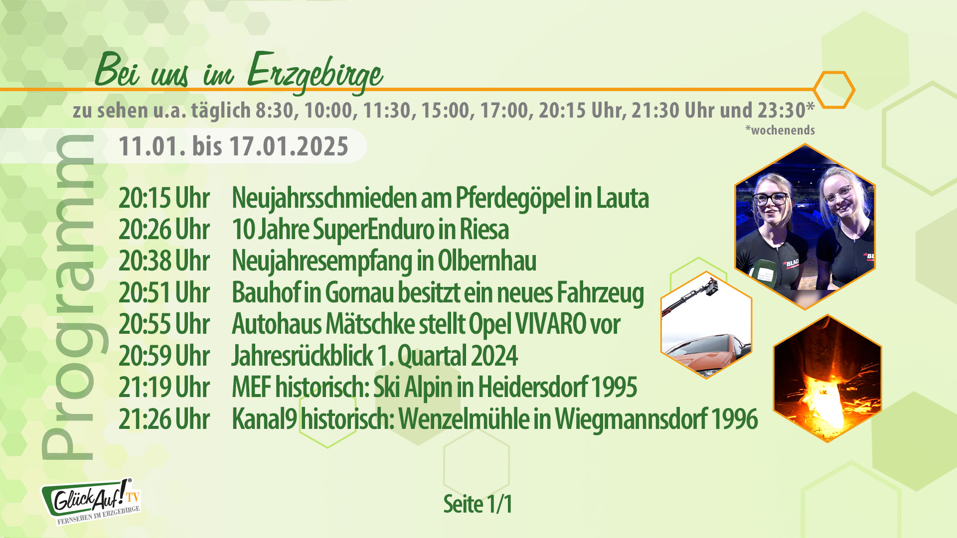 Bei uns im Erzgebirge für die Woche vom 11.01. bis 17.01.2025 Bei uns im Erzgebirge für die Woche vom 11.01. bis 17.01.2025