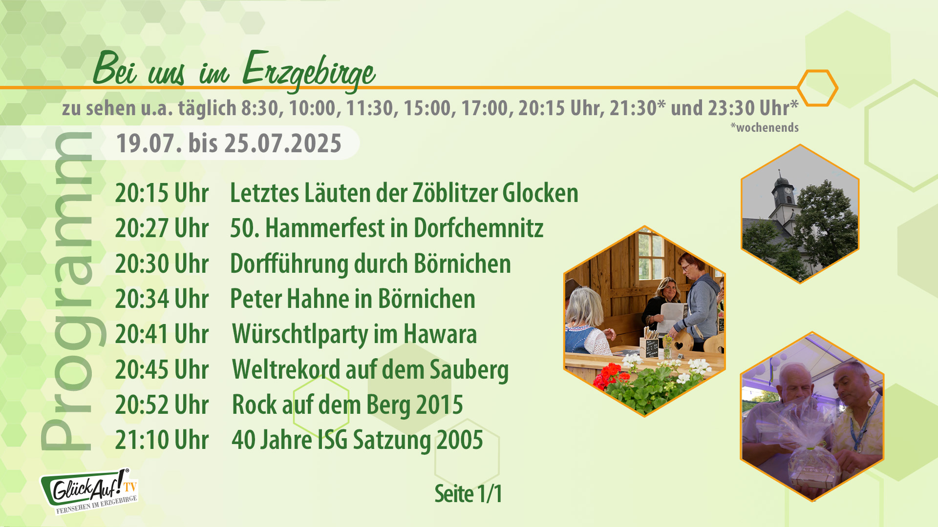 Bei uns im Erzgebirge für die Woche vom 19.07. bis 25.07.2025 Bei uns im Erzgebirge für die Woche vom 19.07. bis 25.07.2025