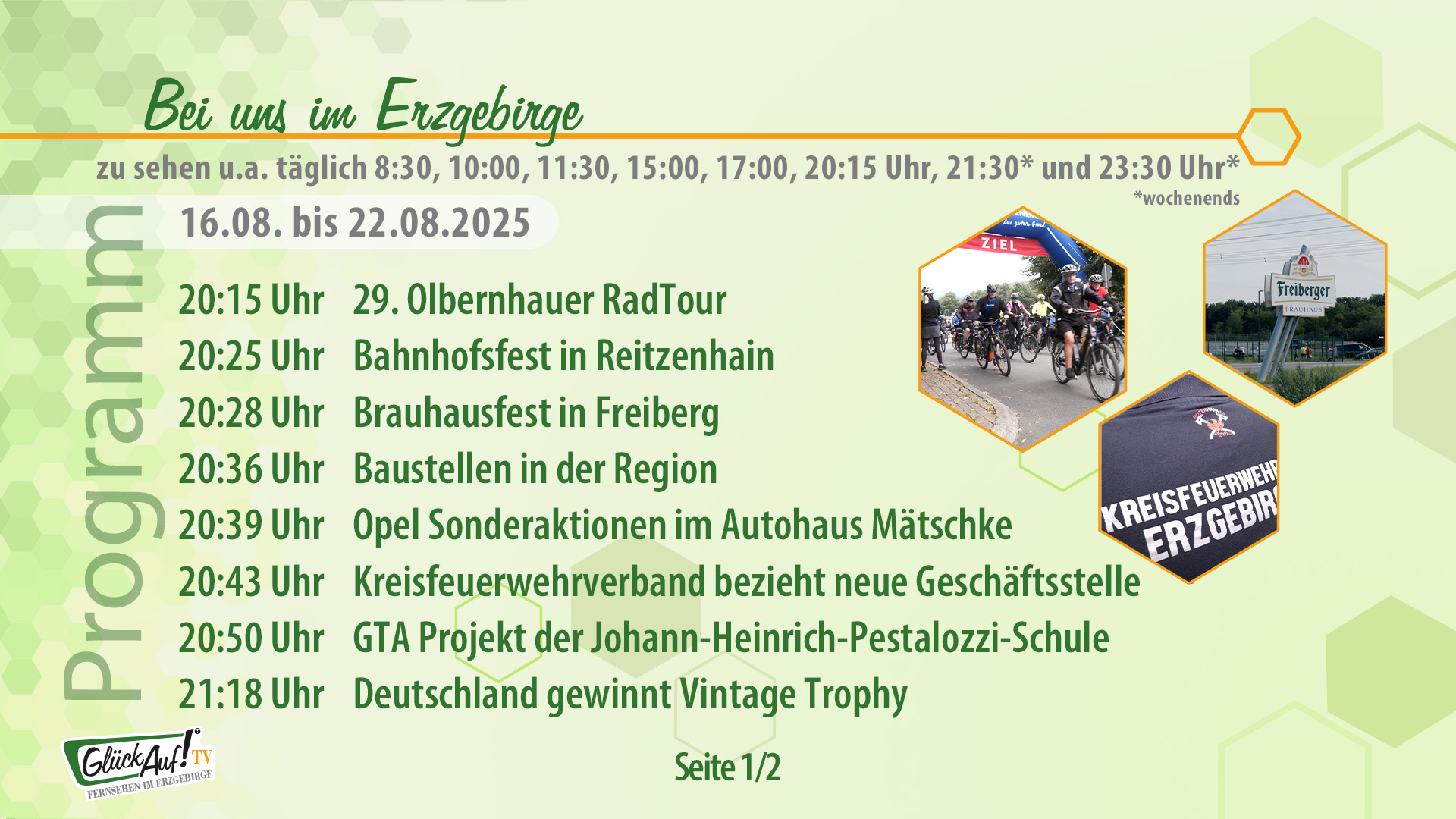 Bei uns im Erzgebirge für die Woche vom 16.08. bis 22.08.2025 Bei uns im Erzgebirge für die Woche vom 16.08. bis 22.08.2025