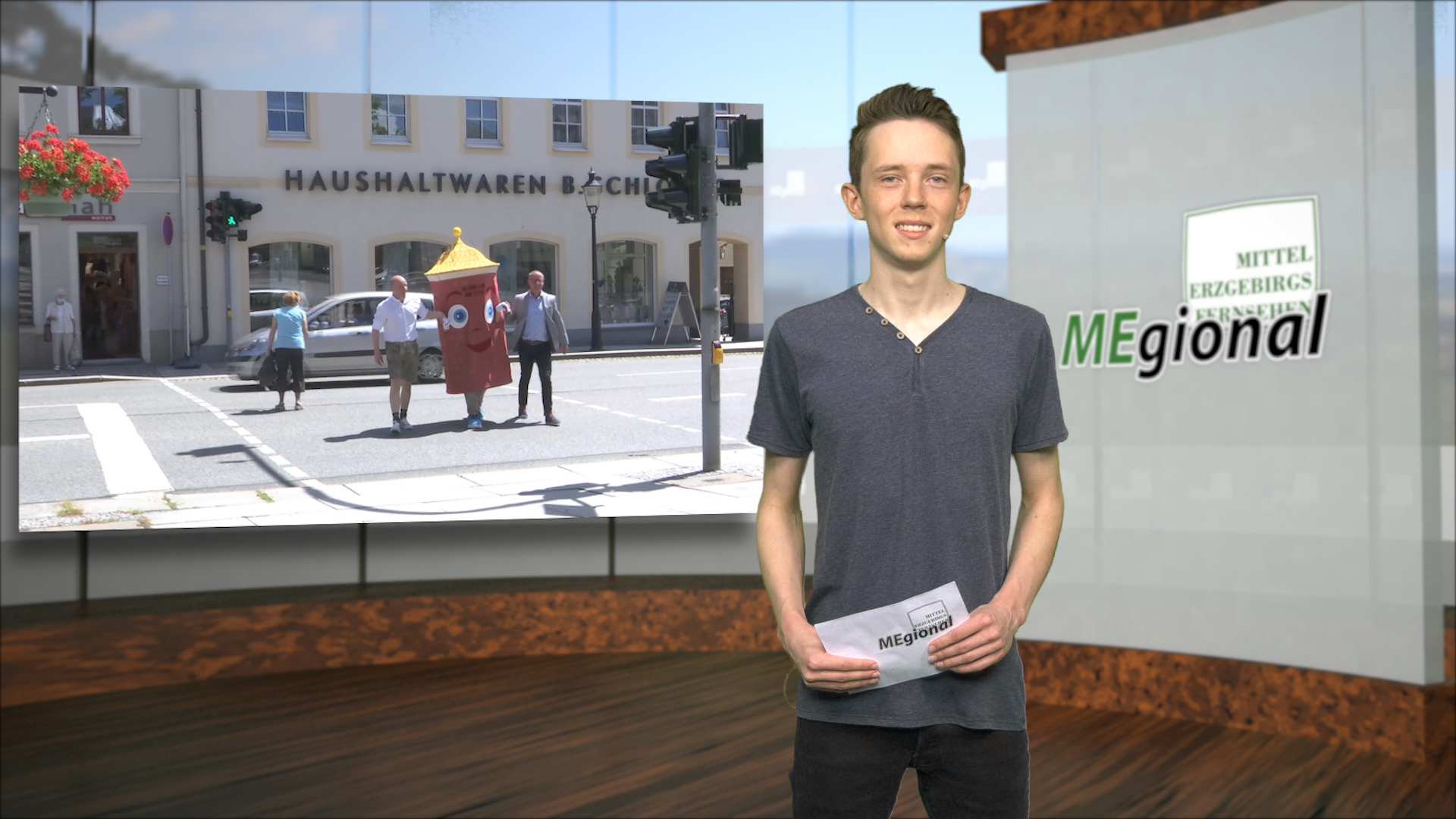 MEgional am 2. Juli 2020 mit dem neuen Maskottchen für Marienberg