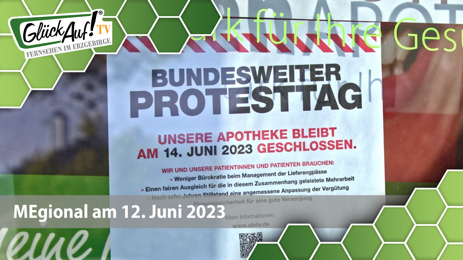 MEgional am 12. Juni 2023 u.a. mit dem Spezial zum bundesweiten Protesttag der Apotheken