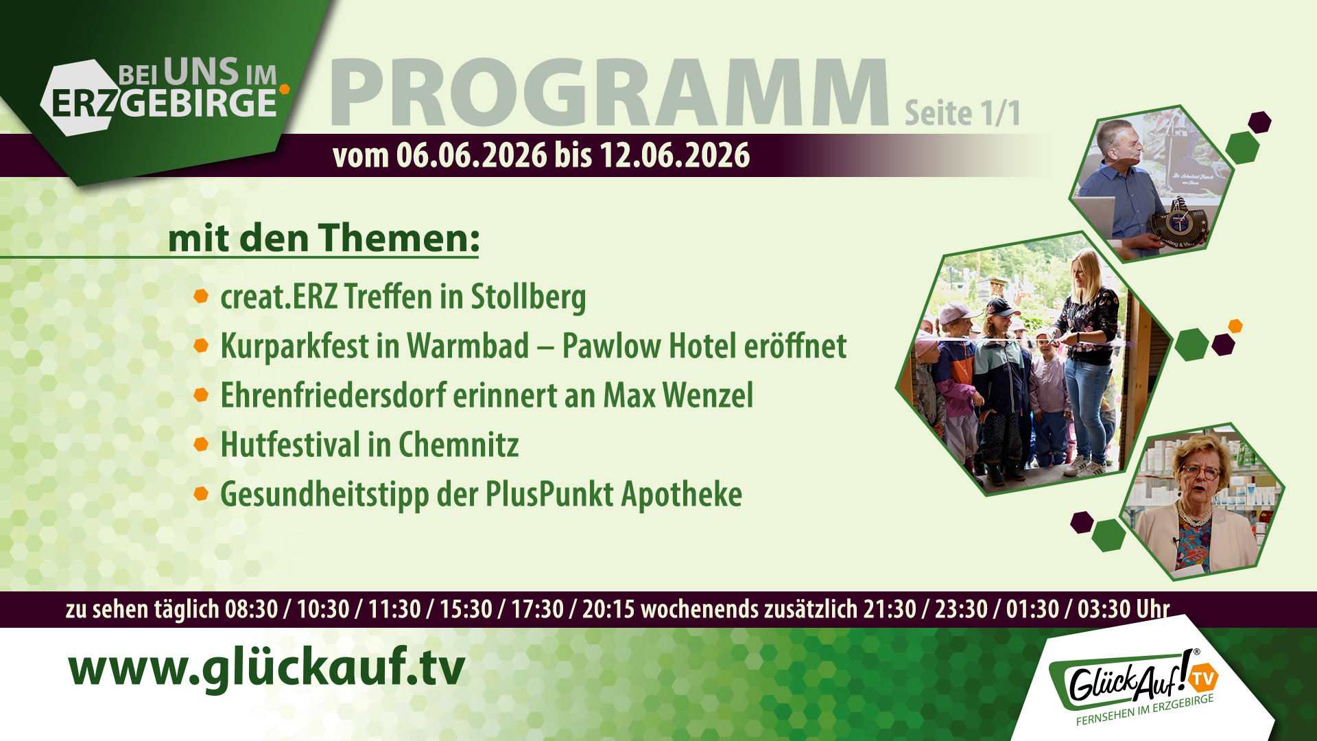 Bei uns im Erzgebirge für die 24. Kalenderwoche vom 06. bis 12. Juni 2026